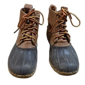 L.L. Bean 6” Women’s Authentic Bean Boots Size 6 (B) Brown & Black GUC Duck Boot